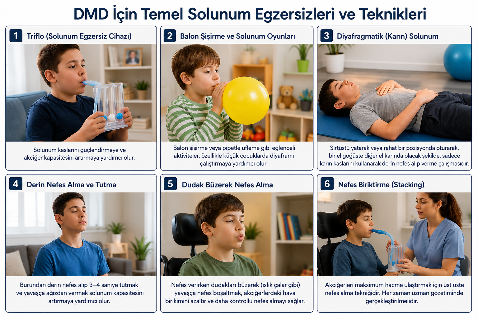 Duchenne Musküler Distrofisinde Akciğer Kaslarının Korunması: Kapsamlı Solunum Sağlığı Bakımı 3 Duchenne kas distrofisinde Solunum egzersizleri